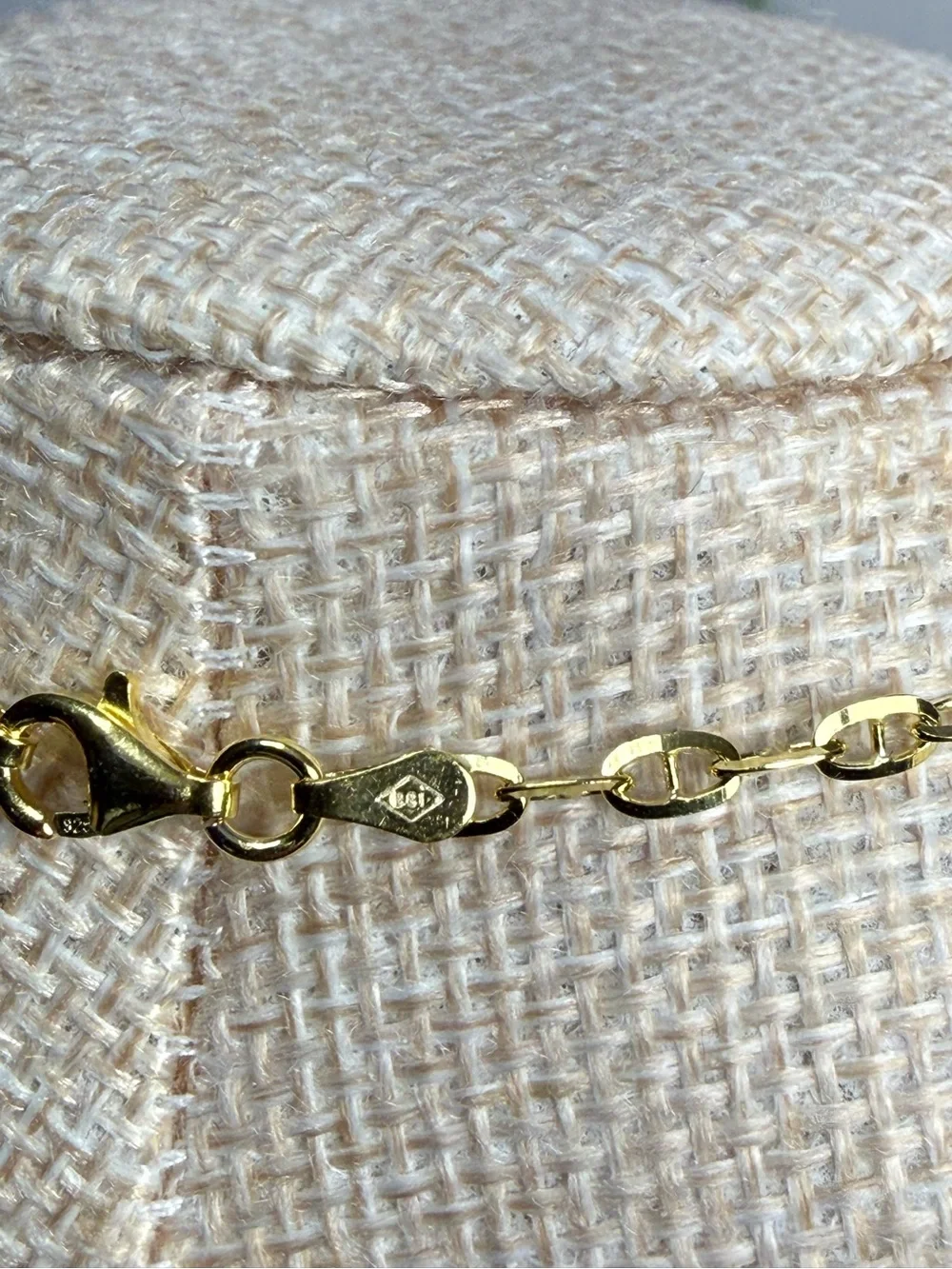 TriColor Gold Plated Sterling Silver Chain Necklace-New
